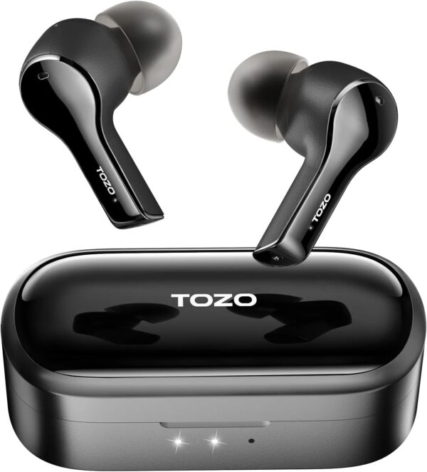 TOZO T9 True Wireless Earbuds Environmental Noise Cancellation 4 Mic Call Noise Cancelling Headphones Deep Bass Bluetooth 5.3 Light Weight Wireless Charging Case IPX7 Waterproof...