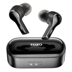 TOZO T9 True Wireless Earbuds Environmental Noise Cancellation 4 Mic Call Noise Cancelling Headphones Deep Bass Bluetooth 5.3 Light Weight Wireless Charging Case IPX7 Waterproof...