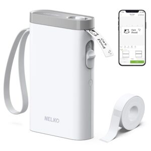 Nelko Label Maker Machine with Tape, P21 Bluetooth Label Printer, Wireless Mini Label Makers with Multiple Templates for Organizing Office Home, White, 1 Pack