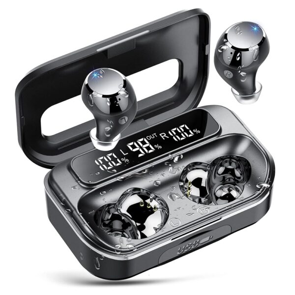 Ear Buds Wireless Bluetooth Earbuds Bluetooth 5.3 Headphones with LED Display 128H Powerful Bass In-Ear Earbuds with 4 ENC Noise Cancelling Mic IP7 Waterproof 2025 New Earphones...