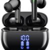 Ear Buds Wireless Earbuds - Bluetooth Headphones 40H Playtime LED Display Deep Bass Stereo in-Ear Earphones with IPX7 Waterproof for iPhone Android Phone Tablet Laptop, Black