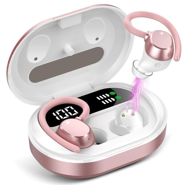 Ear buds Wireless Earbuds, HiFi Stereo Bluetooth 5.3 Running Headphones with Dual LED Display 30Hrs Playtime, Built-in Mic, Type-C, in-Ear Bluetooth Earphones with Earhooks for... Ear buds Wireless Earbuds, HiFi Stereo Bluetooth 5.3 Running Headphones with Dual LED Display 30Hrs Playtime, Built-in Mic, Type-C, in-Ear Bluetooth Earphones with Earhooks for...