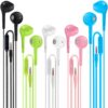 Earbuds Headphones with Microphone Pack of 5, Noise Isolating Wired Earbuds, Earphones with Powerful Heavy Bass Stereo, Compatible with Android, Phone, Laptops, MP3 and All...