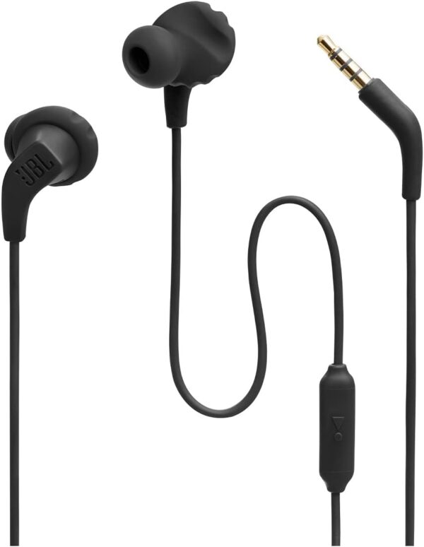 JBL Endurance Run 2 Wired - Waterproof Wired Sports in-Ear Headphones, Pure Bass Sound, Hands-Free Calls, Never Hurt. Never Fall Out. (Black) JBL Endurance Run 2 Wired - Waterproof Wired Sports in-Ear Headphones, Pure Bass Sound, Hands-Free Calls, Never Hurt. Never Fall Out. (Black)