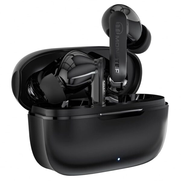 Monster N-Lite Clear Talk Wireless Earbuds, IPX8 Waterproof Earphones, Bluetooth 5.3 Headphones with CVC 8.0 Noise Reduction, Fast Charging for Sport