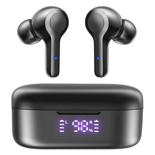 MOZOTER Bluetooth 5.3 Wireless Earbuds,Deep Bass Loud Sound Clear Call Noise Cancelling with 4 Microphones in-Ear Headphones with Wireless Charging Case Compatible for iPhone...