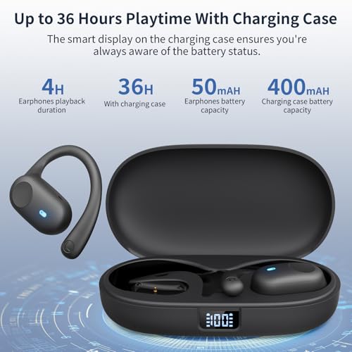 Open Ear Headphones Eigsupia Review 36H Playtime Waterproof Bluetooth 5.3 Sports