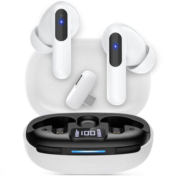 RYR 2.4GHz Wireless Gaming Earbuds, Bluetooth 5.3 in-Ear Headphones Bass Stereo, Gaming Earphones with Noise Cancelling Mic, LED Display, 36Hs Playtime for Meta Quest 3/2,...