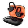 Skullcandy Push Active In-Ear Wireless Earbuds, 43 Hr Battery, Skull-iQ, Alexa Enabled, Microphone, Works with iPhone Android and Bluetooth Devices - True Black/Orange