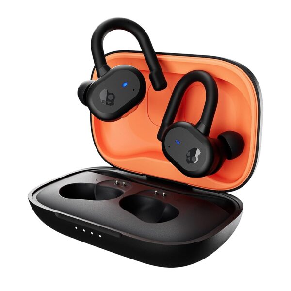 Skullcandy Push Active In-Ear Wireless Earbuds, 43 Hr Battery, Skull-iQ, Alexa Enabled, Microphone, Works with iPhone Android and Bluetooth Devices - True Black/Orange