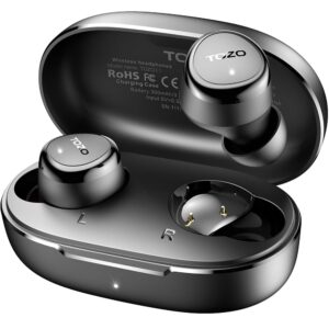 TOZO E1 Wireless Earbuds Build in Mic Clear Calls Ergonomic Light Weight Bluetooth 5.3 in Ear Headphones IPX6 Waterproof Premium Stereo Sound Ear Buds 30H Playtime with 32 EQs...