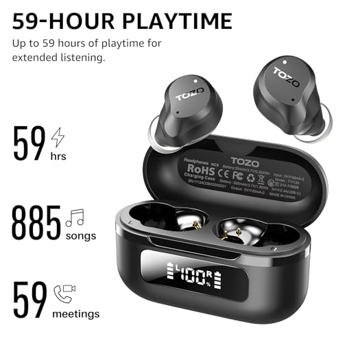 TOZO NC9 Hybrid Active Noise Cancelling Wireless Earbuds Review Deep Bass and Clear Calls