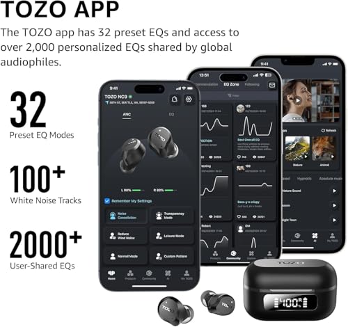 TOZO NC9 Hybrid Active Noise Cancelling Wireless Earbuds Review Deep Bass and Clear Calls