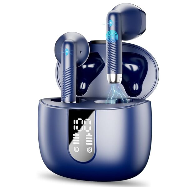 Wireless Earbud Bluetooth 5.3 Headphones with Clear Sound, 40H Playtime, Sport Earbud Touch Control with LED Digital Display, IP7 Waterproof Bluetooth Earphones Built-in Mic for...