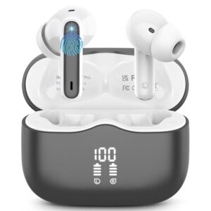 Wireless Earbuds, 2025 Bluetooth 5.4 Headphones in Ear with 4 ENC Noise Cancelling Mic, New Wireless Earphones HiFi Stereo Deep Bass 40H Playtime, LED, in-Ear Bluetooth Ear Buds...