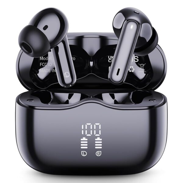 Wireless Earbuds, 2025 Bluetooth 5.4 Headphones in Ear with 4 ENC Noise Cancelling Mic, New Wireless Earphones HiFi Stereo Deep Bass 40H Playtime, LED, In-Ear Bluetooth Ear Buds...