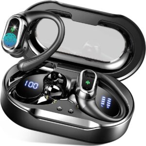 Wireless Earbuds, 2025 Bluetooth 5.4 Headphones Sport, Bluetooth Earbuds with ENC Noise Canceling Mic, 75H Stereo Wireless Headphones IP7 Waterproof with Earhooks, Dual LED...