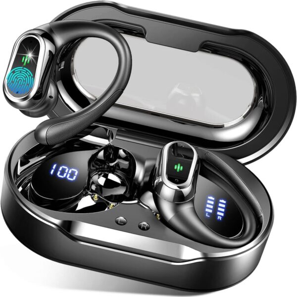 Wireless Earbuds, 2025 Bluetooth 5.4 Headphones Sport, Bluetooth Earbuds with ENC Noise Canceling Mic, 75H Stereo Wireless Headphones IP7 Waterproof with Earhooks, Dual LED...