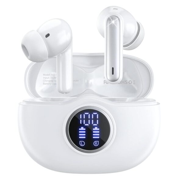 Wireless Earbuds Bluetooth 5.3 Headphones 40Hrs Playtime with LED Display for iphone and Android, Wireless earphones Deep Bass and Noise cancelling Bluetooth Ear Buds with IPX7...