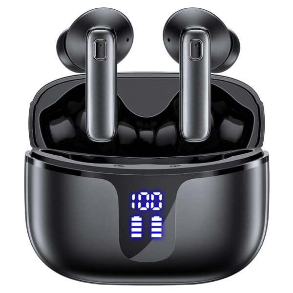 Wireless Earbuds Bluetooth 5.3 Headphones HiFi Stereo Deep Bass Ear Buds 68H Long Playtime Earphones with LED Display Charging Case IPX7 Waterproof for Phones Tablets Laptops...