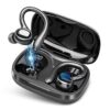 Wireless Earbuds Bluetooth 5.3 Headphones Stereo Ear Buds, ENC Noise Cancelling Mic,IPX7 Waterproof Earphones with Hook for Android iOS Smart Phone Laptop Computer Sports - Black Wireless Earbuds Bluetooth 5.3 Headphones Stereo Ear Buds, ENC Noise Cancelling Mic,IPX7 Waterproof Earphones with Hook for Android iOS Smart Phone Laptop Computer Sports - Black