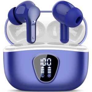 Wireless Earbuds, Bluetooth 5.4 Headphones HiFi Stereo, Bluetooth Earbuds with ENC Noise Cancelling Mic, IP7 Waterproof in Ear Earphones, 48H, LED Display Ear buds for Pad...