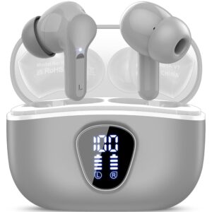 Wireless Earbuds, Bluetooth 5.4 Headphones HiFi Stereo, Bluetooth Earbuds with ENC Noise Cancelling Mic, IP7 Waterproof in Ear Earphones, 48H, LED Display Ear buds for Pad...