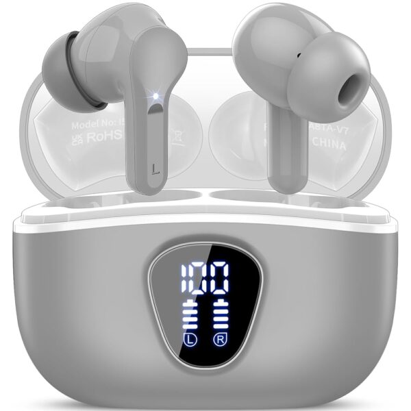 Wireless Earbuds, Bluetooth 5.4 Headphones HiFi Stereo, Bluetooth Earbuds with ENC Noise Cancelling Mic, IP7 Waterproof in Ear Earphones, 48H, LED Display Ear buds for Pad... Wireless Earbuds, Bluetooth 5.4 Headphones HiFi Stereo, Bluetooth Earbuds with ENC Noise Cancelling Mic, IP7 Waterproof in Ear Earphones, 48H, LED Display Ear buds for Pad...