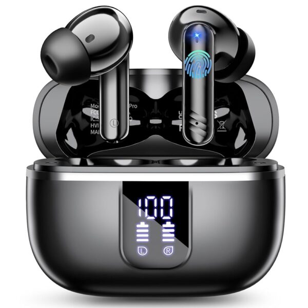 Wireless Earbuds, Bluetooth 5.4 Headphones in Ear Bass Stereo, Ear Buds with 4 ENC Noise Cancelling Mic, 38H Playtime with LED Display, IPX7 Waterproof Wireless Earphones for... Wireless Earbuds, Bluetooth 5.4 Headphones in Ear Bass Stereo, Ear Buds with 4 ENC Noise Cancelling Mic, 38H Playtime with LED Display, IPX7 Waterproof Wireless Earphones for...