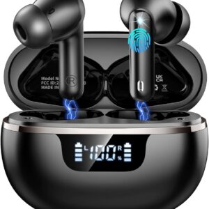 Wireless Earbuds Bluetooth 5.4 Headphones Noise Cancelling, 40H Playtime Bluetooth Ear Bud with Dynamic Drivers Stereo, Sports Earphones Wireless with LED Power Display for...
