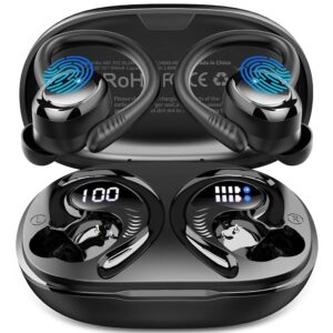 Wireless Earbuds Bluetooth 5.4 Headphones Sport, 2025 Bluetooth Earbuds with Earhooks, 50H Stereo Over Ear Buds, Earphone with 4 ENC Noise Canceling Mic, IP7 Waterproof Headset...