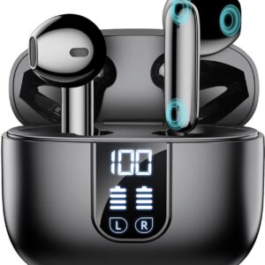 Wireless Earbuds Bluetooth 5.4 In Ear Buds 6 Mic ENC Noise Cancelling Clear Calls, Deep Bass HiFi Stereo Sound Earphones 35H Playtime LED Power Display IPX7 Waterproof...