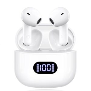 Wireless Earbuds, Bluetooth Ear Buds with Active Noise Cancelling and Big Bass Stereo Sound, 48 Hours Playtime, Lightweight in-Ear Fit Earphones, Waterproof IPX7 for iPhone,...