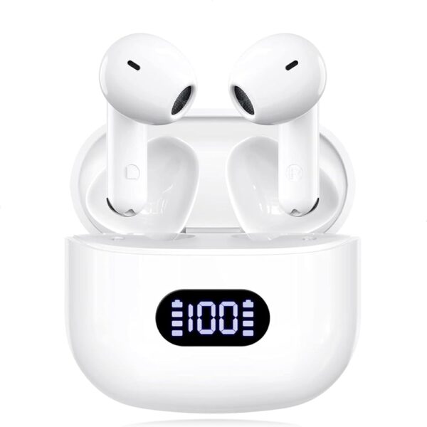 Wireless Earbuds, Bluetooth Ear Buds with Active Noise Cancelling and Big Bass Stereo Sound, 48 Hours Playtime, Lightweight in-Ear Fit Earphones, Waterproof IPX7 for iPhone,...