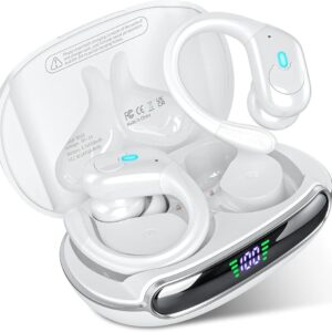 Wireless Earbuds, Bluetooth Headphones 5.3 HiFi Stereo Ear Buds, 80H Bluetooth Earbuds with Dual LED Display Charging Case, IPX7 Waterproof Earphones for Android iOS