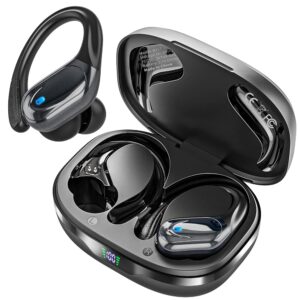 Wireless Earbuds Bluetooth Headphones 80hrs Playback Ear Buds Power Display with Noise Canceling Mic Headsets for Sports/Workout/Running Black Wireless Earbuds Bluetooth Headphones 80hrs Playback Ear Buds Power Display with Noise Canceling Mic Headsets for Sports/Workout/Running Black