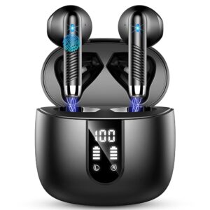 Wireless Earbuds, Bluetooth Headphones V5.4 Stereo Bass Ear buds with ENC Noise Cancelling Mics, 40H Bluetooth Earbuds with LED Display Charging Case, IP7 Waterproof Earphones... Wireless Earbuds, Bluetooth Headphones V5.4 Stereo Bass Ear buds with ENC Noise Cancelling Mics, 40H Bluetooth Earbuds with LED Display Charging Case, IP7 Waterproof Earphones...
