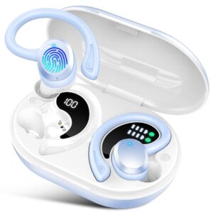 Wireless Earbuds Sport, Bluetooth 5.3 Headphones Bass Hi-Fi Stereo Over Ear Buds, 48Hrs Noise Cancelling Headset with Earhook, IP7 Waterproof Earphones Workout Running for...